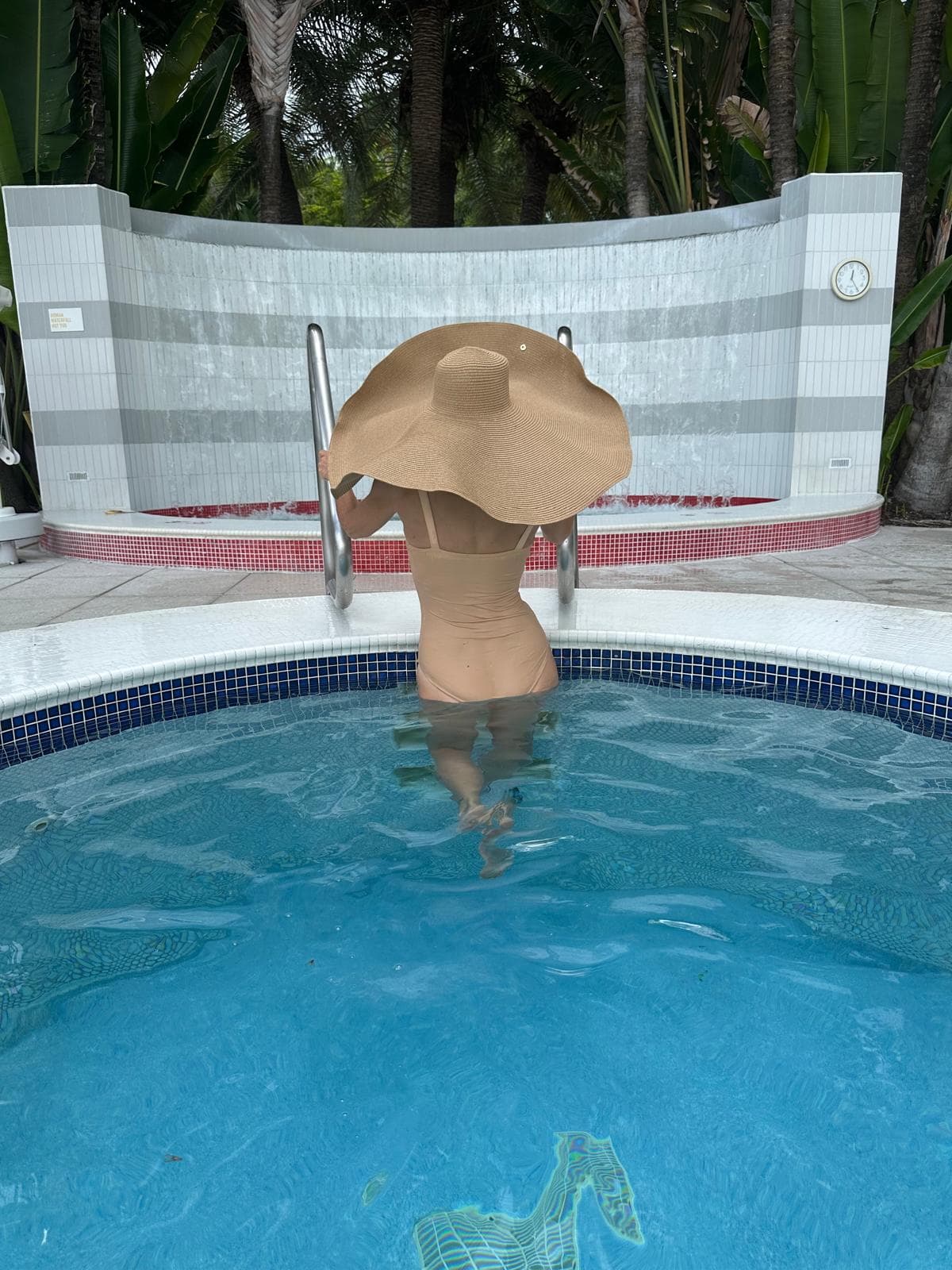 Oversized luxury sun hat poolside - wide brim beach hat vacation styling